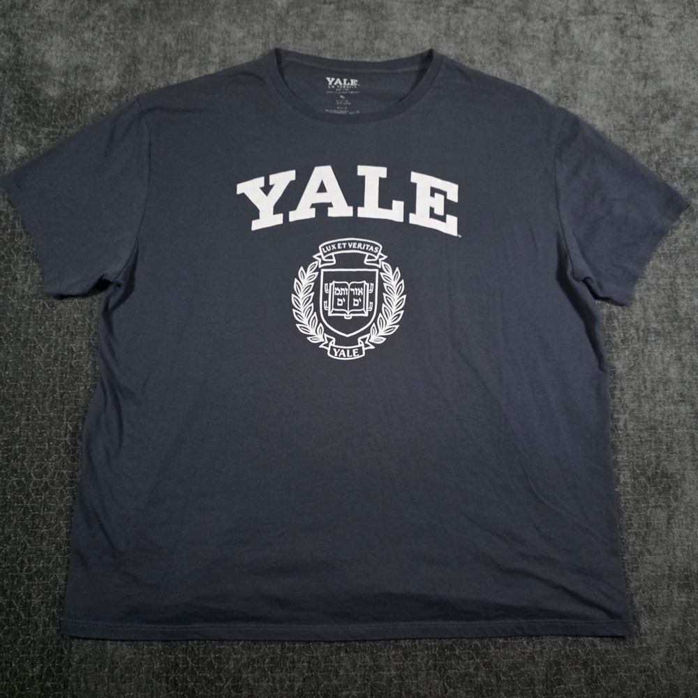 Yale University Bulldogs Graphic T-Shirt Mens XL Gray Short Sleeve Crest Tee Ivy